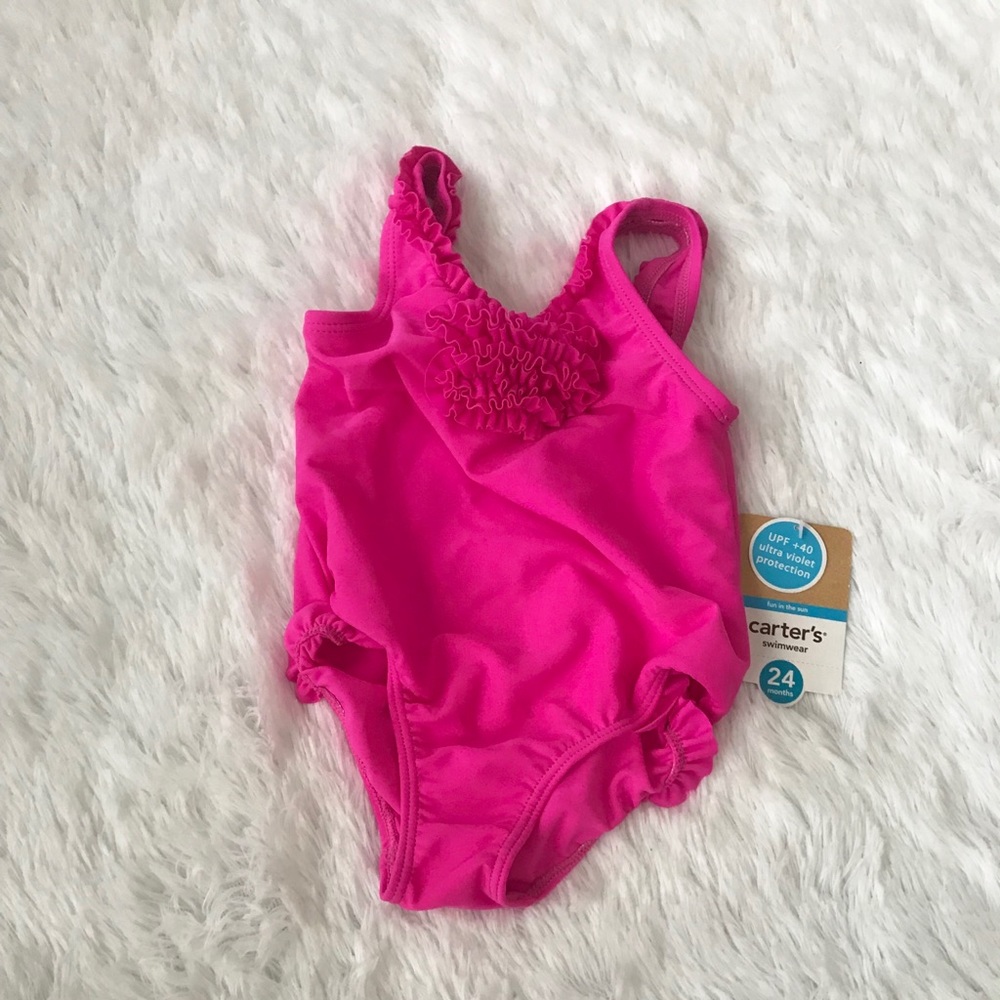 Carters pink ruffle Bathing Suite 24M NWT